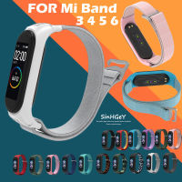 SinHGeY สายรัดข้อมือไนล่อน Mi Band 3 / 4 / 5/6,อุปกรณ์เสริมสำหรับ Xiaomi Mi Band สายรัดข้อมือ