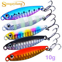 Sougayilang 5ชิ้น 10กรัม Microจิ๊กโลหะ เหยื่อล่อปลาJigกับBarb Hook เหยื่อตกปลา สำหรับทะเลน้ำเค็มบ่อน้ำตกปลา อุปกรณ์ตกปลา