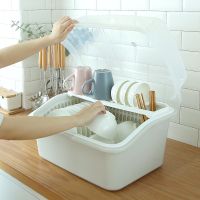 [COD] Bowl chopsticks storage box extra large cupboard plastic with kitchen put dishes drain tableware shelf