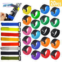 PRO 20Pcs 20ซม.เบ็ดตกปลาเข็มขัด Multi-สี Reusable Non-Slip มัดคันเบ็ดตกปลาสายคล้องเทปเมจิกตกปลา