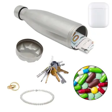 New Diversion Water Bottle Secret Stash Pill Organizer Can Safe Metal  Tumbler