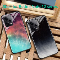 เคสสำหรับ Xiaomi MI Redmi Note 12 4G 5G Note 12 Pro + Note12 12Pro + Pro Plus Speed Poco PocoX5 X5Pro Note12S 4G Note12Turbo Redmi Poco เคสโทรศัพท์ F5e บางเฉียบกรอบซิลิโคนกระจกเทมเปอร์แฟชั่นไล่ระดับสีกันกระแทกปกหลัง