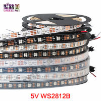 1เมตร5เมตร WS2812B WS2812 Led แถบพิกเซลเป็นรายบุคคลแอดเดรสสมาร์ท RGB หลอดไฟ Led Strip เทปสีดำสีขาว PCB IP306567 *