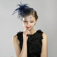 Fascinating Hats Party Headwear with Veil with Feather for Girls and Women JL