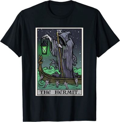 The Hermit Tarot Card Gothic Grim Reaper Horror T-shirt