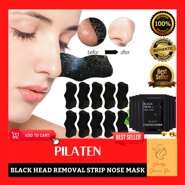 💯100 Authentic 10pcs Pilaten Blackhead Remover Original Peel Off Black