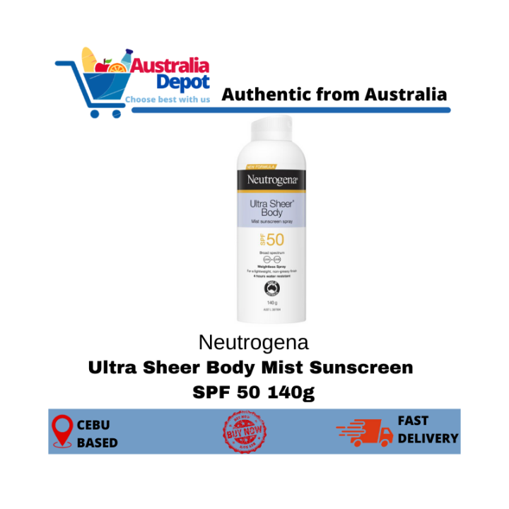Neutrogena Ultra Sheer Body Mist Sunscreen SPF 50 140g Lazada PH
