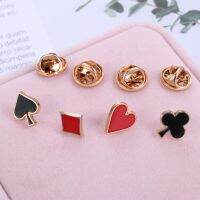 hot【DT】 4Pcs/set Men Alloy Poker Shaped Brooches Collar Pins Badges Boutonniere