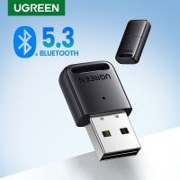 UGREEN USB บลูทูธ5.3 5.0ดองเกิลอะแดปเตอร์สำหรับลำโพง PC เมาส์ไร้สายเพลงเครื่องรับสัญญาณเสียงเครื่องส่งสัญญาณ Aptx บลูทูธ5.0