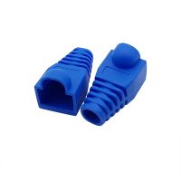 20Pcs RJ-45 CAT6 CAT5E Adapter Cap Ethernet Network Cable Connector Plugs RJ45 Caps Cat Protective Sleeve Blue Cables