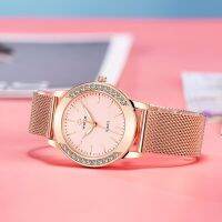 [Two-year warranty] WWOOR casual ladies watch fashion rose gold watch waterproof clock ladies quartz watch stainless steel strap candy color elegant watch 8877