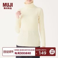 MUJI MUJI Womens Wide Rib Turtleneck Long Sleeve Knit