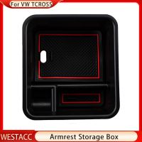 ABS Car Armrest Storage Box for Volkswagen VW Tcross T Cross 2018 2019 2020 2021 2022 Tray Container Organizer Accessories