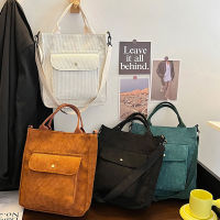 【CW】Women S Corduroy Messenger Bag 2022 Shopping Bag Ladies Large Capacity Handbag Schoolgirl Shoulder Tote Bag Christmas Gift
