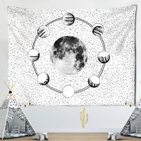 psychedelic tapestry moon print wall hanging witchcraft hippie wall tapestry wall carpet boho decoration home decor