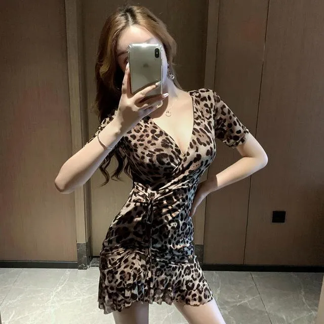 oggshop ⚡พร้อมส่งชุดเดรส คอวี ลายเสือดาว เซ็กซี่ แฟชั่น – No Brand – 2350310745_TH-7940652121 >>> 🇹🇭 Top1Thailand 🛒 >>> lazada.co.th 🇹🇭 🇹🇭 🇹🇭🛒🛍🛒