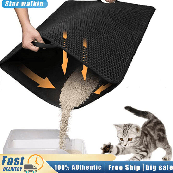 Double Layers Cat Litter Mat Easy Clean Waterproof Cat Litter Trapper