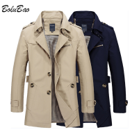 BOLUBAO Spring Autumn nd Mens Fashion Trench Slim Fit Cotton Long Windbreaker Overcoat Business Casual Trench Jacket Male