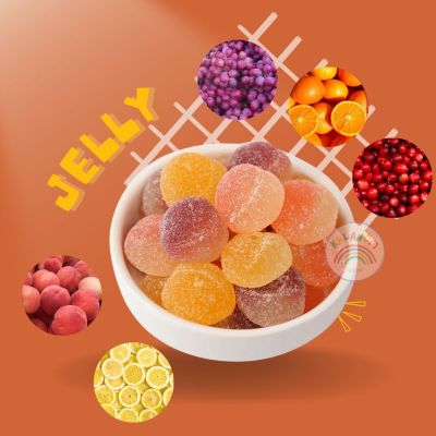 [ พร้อมส่ง！] เยลลี่ 2บาท เยลลี่ผลไม้ Gummy Jelly (1ชิ้น/8กรัม) 20/40 ชิ้น เยลลี่ส้ม เยลลี่องุ่น เยลลี่พีช เยลลี่เลม่อน เยลลี่เคลือบน้ำตาล