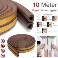 5/10 Meters D Type Self Adhesive Door And Window Sealing Strip Glass Window Anti Collision Rubber Strip Sound Insulation Stri