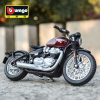 Bburago 1:18 Triumph Bonneville Bobber Static Die Cast Vehicle ของเล่นแบบจำลองรถมอเตอร์ไซค์สะสม