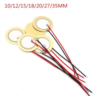 【YF】۩♝◘  10pcs 10/12/15/18/20/27MM/35MM Buzze Piezoelectric Piezo sheet Sounder Sensor Drum Disc With Wire