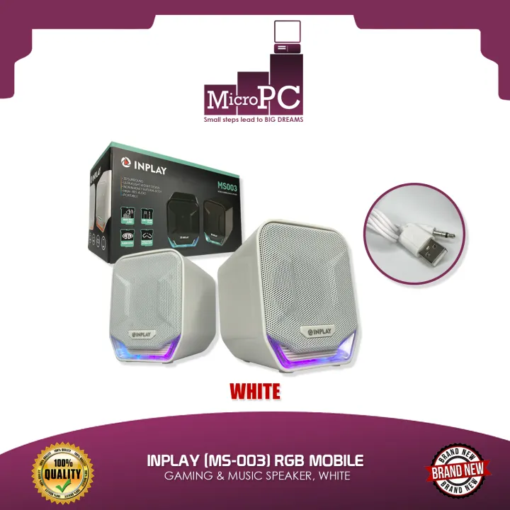 INPLAY (MS-003) RGB MOBILE GAMING & MUSIC SPEAKER, COLOR WHITE | Lazada PH