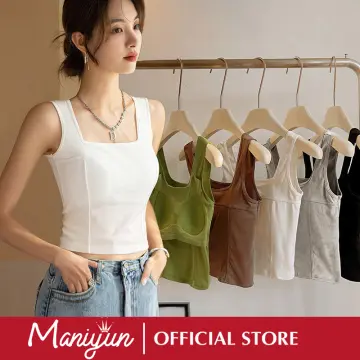 Summer Sleeveless Padded Shirt Women Camisoles Tops with Built in Bra -  China Undershirt and Sports Wear price