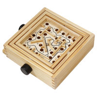 Puzzle Toy Wooden 3D Magnetic Ball Maze Wood Case Box Fun Brain Hand Game Challenge Balance Educational For Children Adult SL