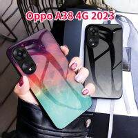 A38 Oppo 4G 2023เคสโทรศัพท์กระจกเทมเปอร์สำหรับ Oppo A38 38A 38 OppoA38 2023 4G 5G เคสโทรศัพท์ปลอกกันกระแทกเคสประกบหลังแบบแข็งบางเฉียบ