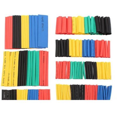 164Pcs/Boxed Heat Shrink Tube Kit Shrinking Assorted Polyolefin Insulation Sleeving Heat Shrink Tubing Wire Cable 8 Sizes 2:1 Cable Management