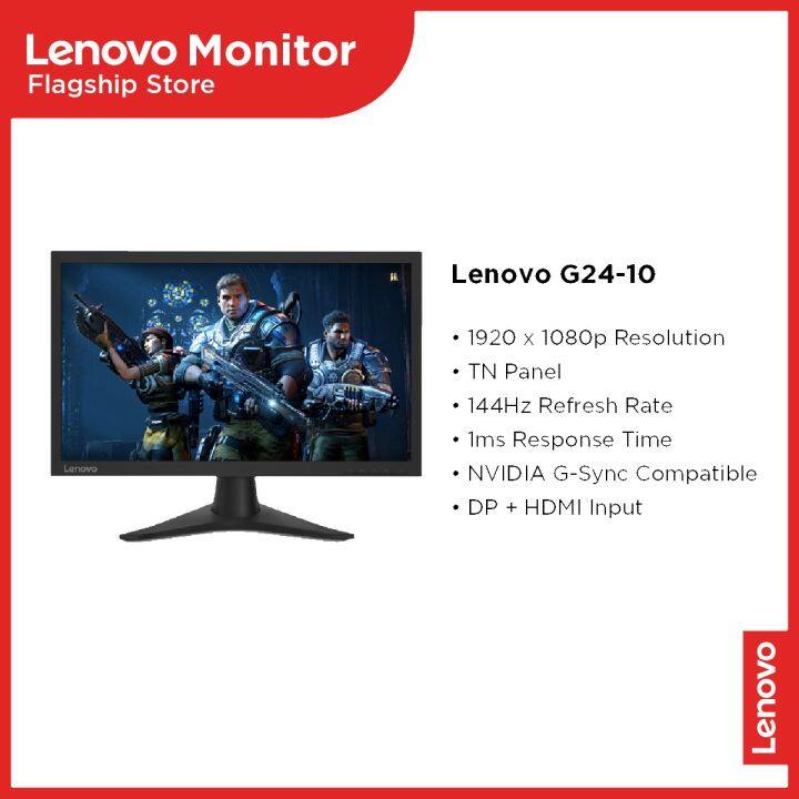 Lenovo G24-10 Gaming Monitor 23.6in FreeSync Year NVIDIA NTSC 3 G-SYNC HDMI TN DP AMD 72% | nits 1ms PH 144Hz Lazada Premium Compatible 1920x1080 Warranty 300 FHD