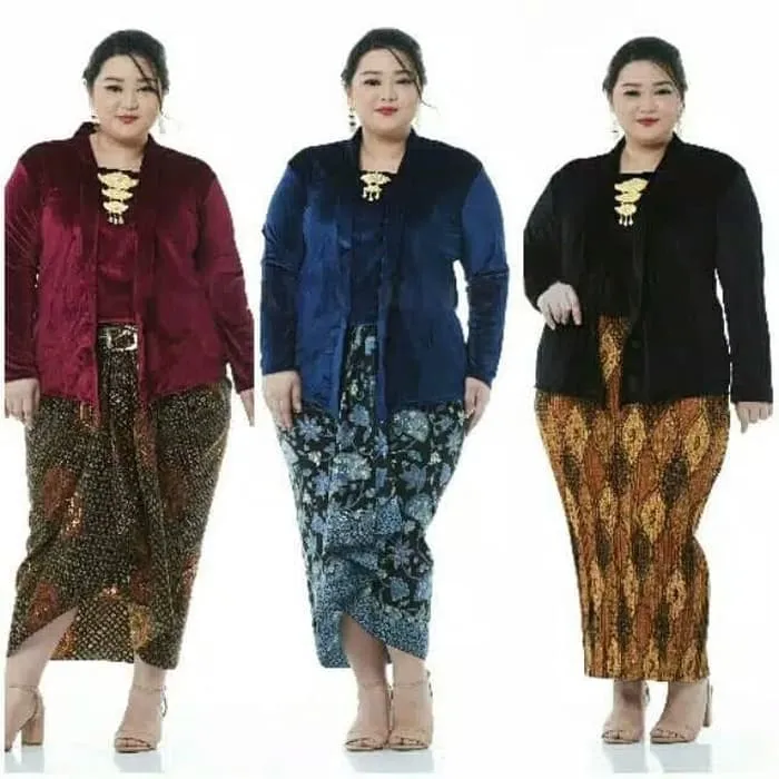 Kebaya Kutubaru Kartini Beludru Premium Polos Big Size Jumbo Lazada Indonesia