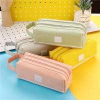 Large Capacity Canvas Pencil Case Double School Pencil Case Stationery Bag Storage Bag Case Office Supplies Student Gift Box Pencil Cases Boxes