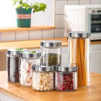 【LZ】✶☒  Garrafa De Vidro Transparente Criativo Latas De Chá De Café Seladas Garrafas De Armazenamento Multigrain Utensílios De Cozinha Porca De Doces Jar Recipiente De Armazenamento