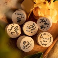 ▬ 6Pcs Thank You Wooden Stamp Set DIY Scrapbooking Party Craft Supplies Handmade for Home Decor