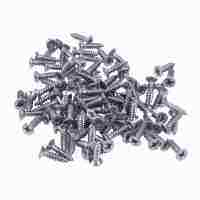 100x Stainless Steel Flat Head Phillips Self-Tapping Screw 12x3mm Silver