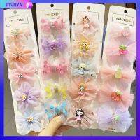 BTVHYA 5PCS ปิ่นปักผม สีสัน น่ารัก กิ๊บติดผม กิ๊บติดผม ลูกไม้ กิ๊บติดผมโบว์