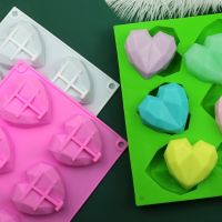 【CW】 3D 6 Cavity Diamond Love Silicone Cake Moulds Heart Fondant Decorating Tools Chocolate Pastry Molds Kitchen Baking Accessories