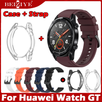 For Huawei Watch GT สาย watch band silicone สาย with Plated TPU Screen Protector เคส For Huawei Watch GT smart band เคส with สาย WristBand Bracelet