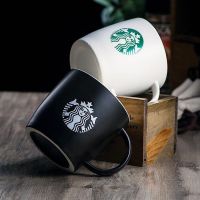 Starbuck ช้อนความจุขนาดใหญ่พร้อมฝาปิด,แก้วกาแฟนักเรียนบ้านคู่กล่องของขวัญถ้วยเซรามิก