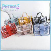 PETIBAG สำหรับผู้หญิง โปร่งใสโปร่งใส กระเป๋าโท้ทสตรี ดาวดาวดาว กระเป๋าถือกระเป๋าเงิน กระเป๋าแมสเซนเจอร์ ครอสบอดี้ กระเป๋าแบบสะพายไหล่