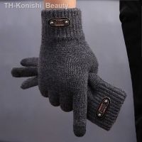 【hot】❒  Men Knitted Gloves Wool Color Mitten