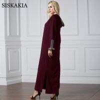 (ร้อน) siskaya Arabic abaya Dress ดูไบโมร็อกโกตุรกีมุสลิมด้านข้างแยก Kaftan สำหรับผู้หญิงวินเทจชาติพันธุ์ Robe Falls