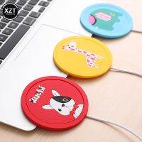 【CW】□™  USB Suply Cup Mug Warmer Heating Coasters for Office Cartoon Original Wood Grain