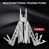 17 IN 1 Multitool คีมสายเคเบิลลวดตัดพับคีมตั้งแคมป์กลางแจ้ง M Ultitool กระเป๋ามินิแบบพกพาพับคีมเครื่องมือมือ