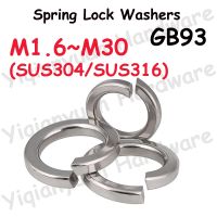 GB93 DIN127 SUS304 / SUS316 Stainless Steel Spring Lock Washer elastis gasket M1.6 M2 M2.5 M3 M3.5 M4 M5 M6 M8 M10 M12 ke M30