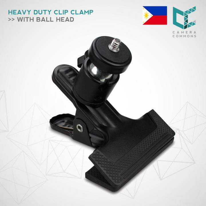 Camera Commons Heavy Duty Clip Clamp with Ballhead for LED, Mirrorless