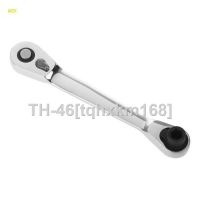 ☃ WER 1/4 Dual Head Square Ratchet Socket Wrench Hex Bit Driver Screwdriver 72-Tooth