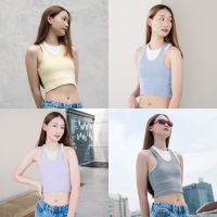 Moony Tank - เสื้อกล้ามสองชั้นตัดสี